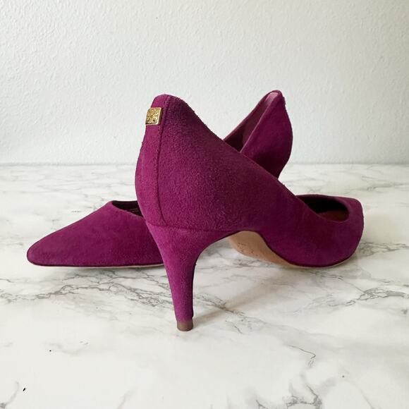 Tory Burch Ivy 65mm Fuchsia Suede Pointed Toe Heels Pumps women’s size 8 - Picture 1 of 16